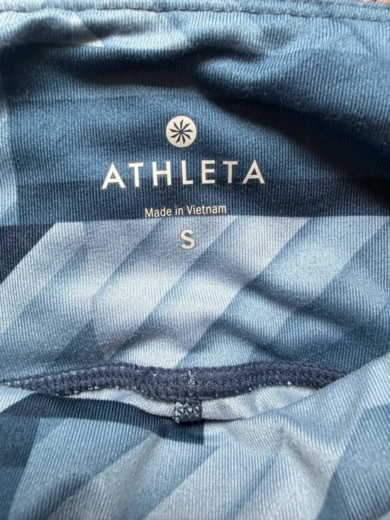 Athleta Blue Geometric Print Leggings Size Small High Rise Athletic Yoga - Picture 4 of 9